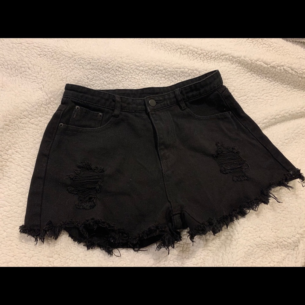 High waisted black mom shorts!